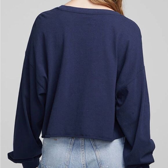 Chaser crop fit Tiger Football Camp Sweatshirt Mood Indigo Size Smsll - Picture 2 of 7